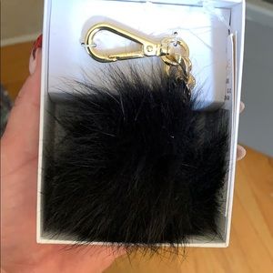 Brand new michael kors pom pom keychain